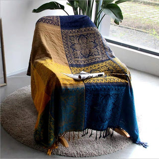 Nordic Folk Style Fullcover Chenille Sofa Blanket