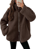 Women's Winter Lapel Zip-up Coat With Pockets