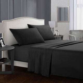 Buy black Four-piece bed sheet set