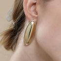 Simple Elegant Long Oval Earrings