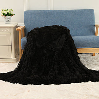 Buy black Plush Blanket Double-layer Blanket Multifunctional