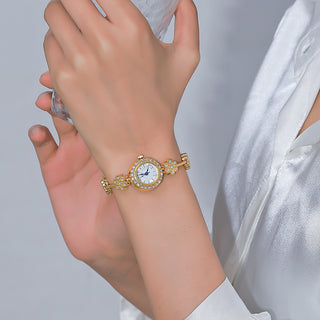 Buy gold-small-flower-watch Women&#39;s Diamond All-match Bracelet Watch