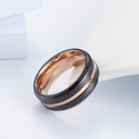 Black Rose Gold Two-color Titanium Steel Ring Surface Brushed Matte Ring