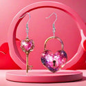 Romantic Key Heart Lock Acrylic Types A And B Earrings