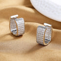 Bright Double-sided Zircon Square Ear Clip Simple