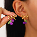 Exaggerated And Personalized C- Ring Flower Texture Earrings