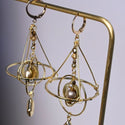 Planetary Operation Miniature Device Brass Heavy Industry High Class Elegant Earrings