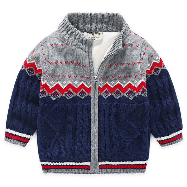 Children's Plush Sweater Thick Knit Cardigan