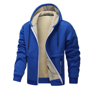 Buy dream-blue Men's Fashion Lambswool Thickened Coat Sweatshirt