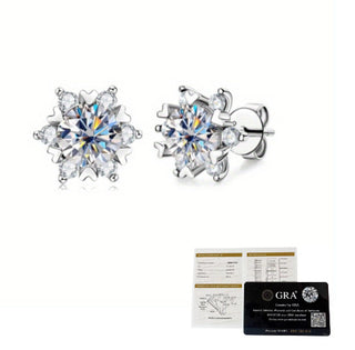 Buy goods-certificate 925 Sterling Silver Fashion Suit SUNFLOWER Chic Earrings