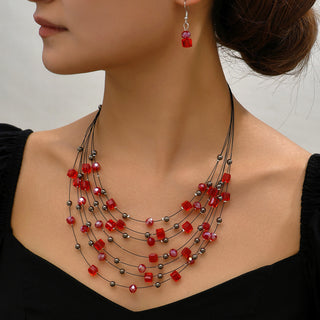 Buy style17 Indian Ethnic Style Vintage Gemstone Beads Jewelry Earrings Necklace 2 Pieces Suit