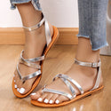 Women Strappy Sandals Thong Flat Shoes