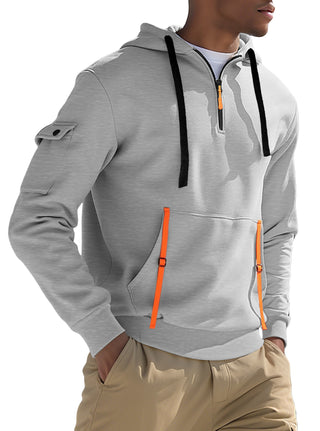 Buy light-gray Men's Fleece-lined Casual Sweatshirt Fashion Hoodie