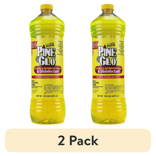 (2 pack) Pine Glo Kitchen & Bath Household Cleaner, Lemon, 40 oz
