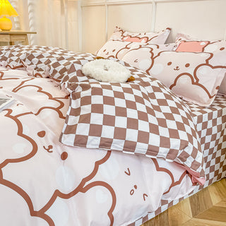 Buy diced-bear Bedclothes Summer Washed Quilts Set Sheets