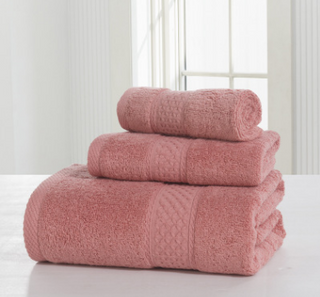 Buy red Cotton Soft Double-sided Thickening Skin-friendly Bath Towel Set