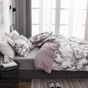 Marble patterned plain duvet cover sheets