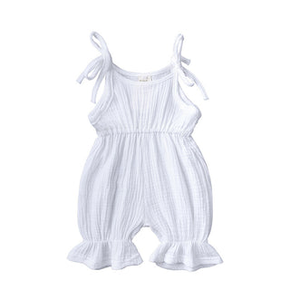 Buy white New Arrivals Newborn Toddler Baby Girls Sleeveless Solid Romper Jumpsuit Outfit