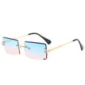 Rimless Rectangle Fashion Sunglasses