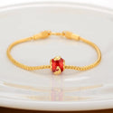 Alluvial Gold Ancient Gold Color Pure Copper Blessing Card Lucky Beads Bracelet