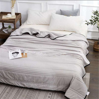 Buy grey Cooling Blankets Pure Color Summer Quilt Plain Summer Cool Quilt Compressible Air-conditioning Quilt Quilt Blanket