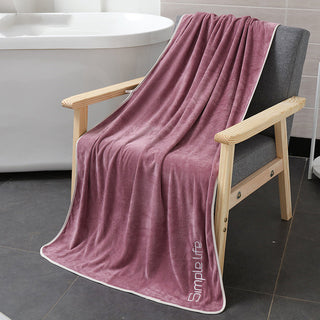 Buy purple Thin fiber beauty thick bath towel