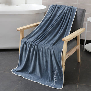 Buy blue Thin fiber beauty thick bath towel