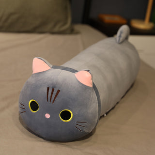 Buy grey Large Size Cartoon Cat Plush Toys Stuffed Cloth Doll Long Animal Pillow Cushion