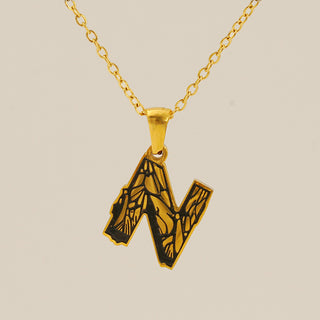 Buy gold-n Letter Necklace Titanium Steel No Fading Women