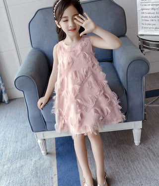 Buy pink Girls Feather Love Dress