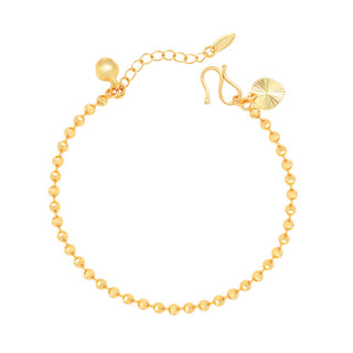 Buy 24k-gold-plated Copper Alloy Electroplated Real Gold Frosted Carven Design Geometric Beads Bracelet