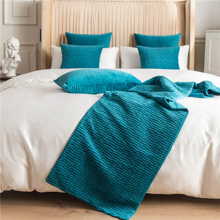 Buy sky-blue Cotton And Linen Household Bed Flag Bed Towel