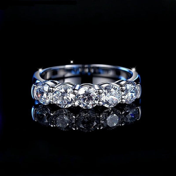 Fashion Personality Silver Moissanite Ring Women