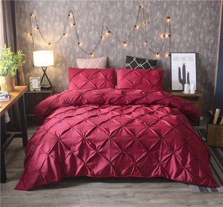 Buy wine-red-set Home textiles plain plain quilt cover