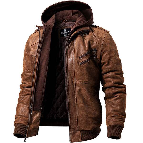 Men's Slim Fit Winter and Autumn Fashion Leather Jacket