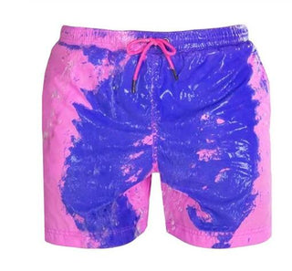 Buy pink Men Magical Color Change Beach Shorts