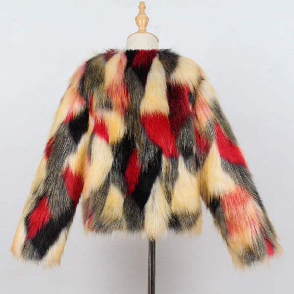 Popular fashion faux fur children's jacket