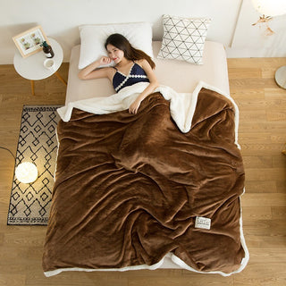 Buy coffee Pure color fleece blanket