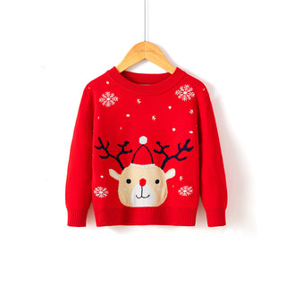 Buy red Christmas snowflake fawn sweater