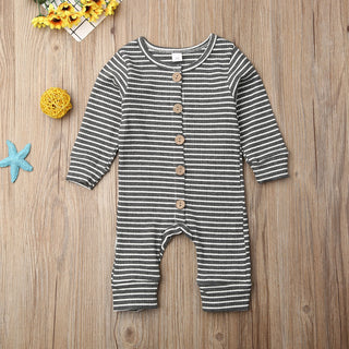 Buy grey Newborn striped jumpsuit knitted warm clothing