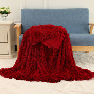 Buy wine-pillowcase Plush Blanket Double-layer Blanket Multifunctional