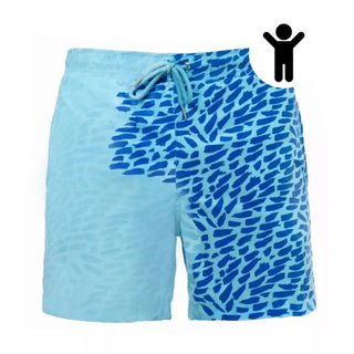 Buy blue-child Men Magical Color Change Beach Shorts