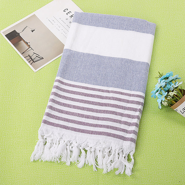 Cotton striped beach towel 100x180cm