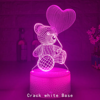 Buy crack 3D Lamp Acrylic USB LED Night Lights Neon Sign Lamp Xmas Christmas Decorations For Home Bedroom Birthday Decor Valentines Day Gifts