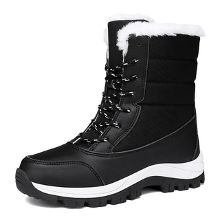 Buy black-and-white Velvet Warm Cotton Snow Boots High Cotton-padded Shoes