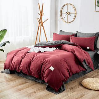 Buy wine-red-dark-grey Home Textile Bedding set