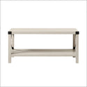 Farmhouse Metal-X Coffee Table With Lower Shelf Stone Grey