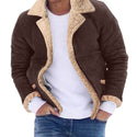 Men's Fur Integrated Fleece-lined Padded Jacket