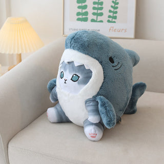 Buy grey-blue Cartoon Shark Cat Transforms Into A Doll