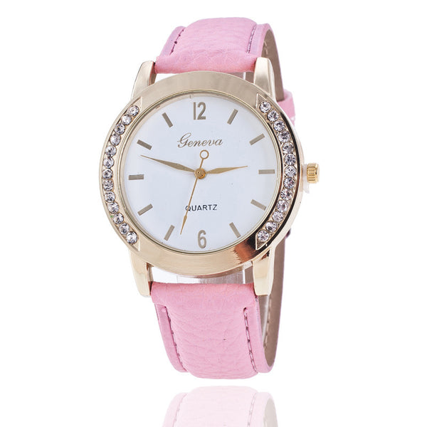 Geneva Diamond Quartz Watch Women